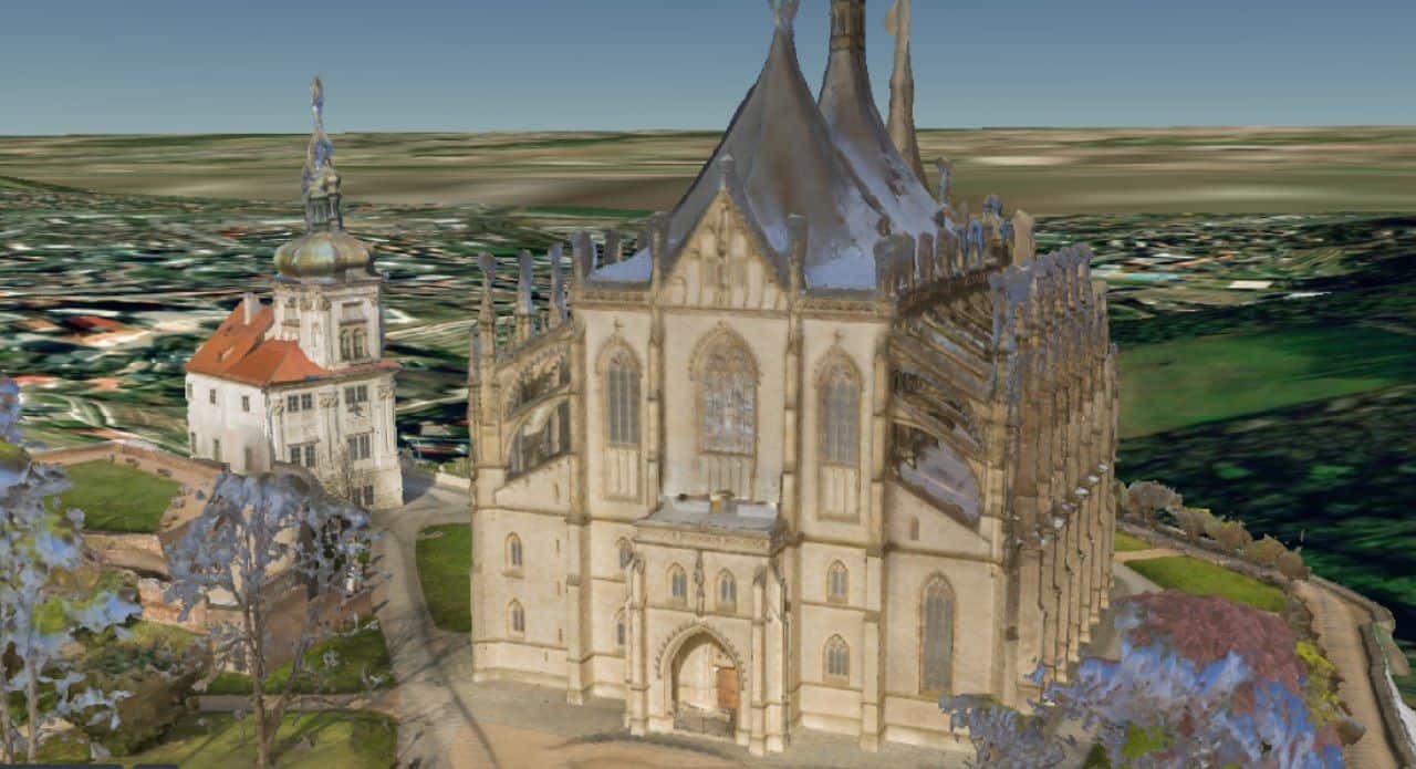 Kutna Hora Viking Cesium, mobile mapping camera data creates high resolution 3d model