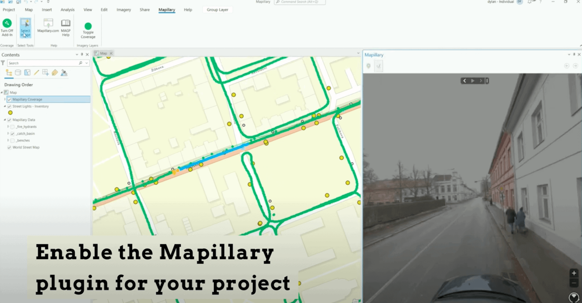 mapillary plugin for arcgis shows 360 imagery side by side your gis data