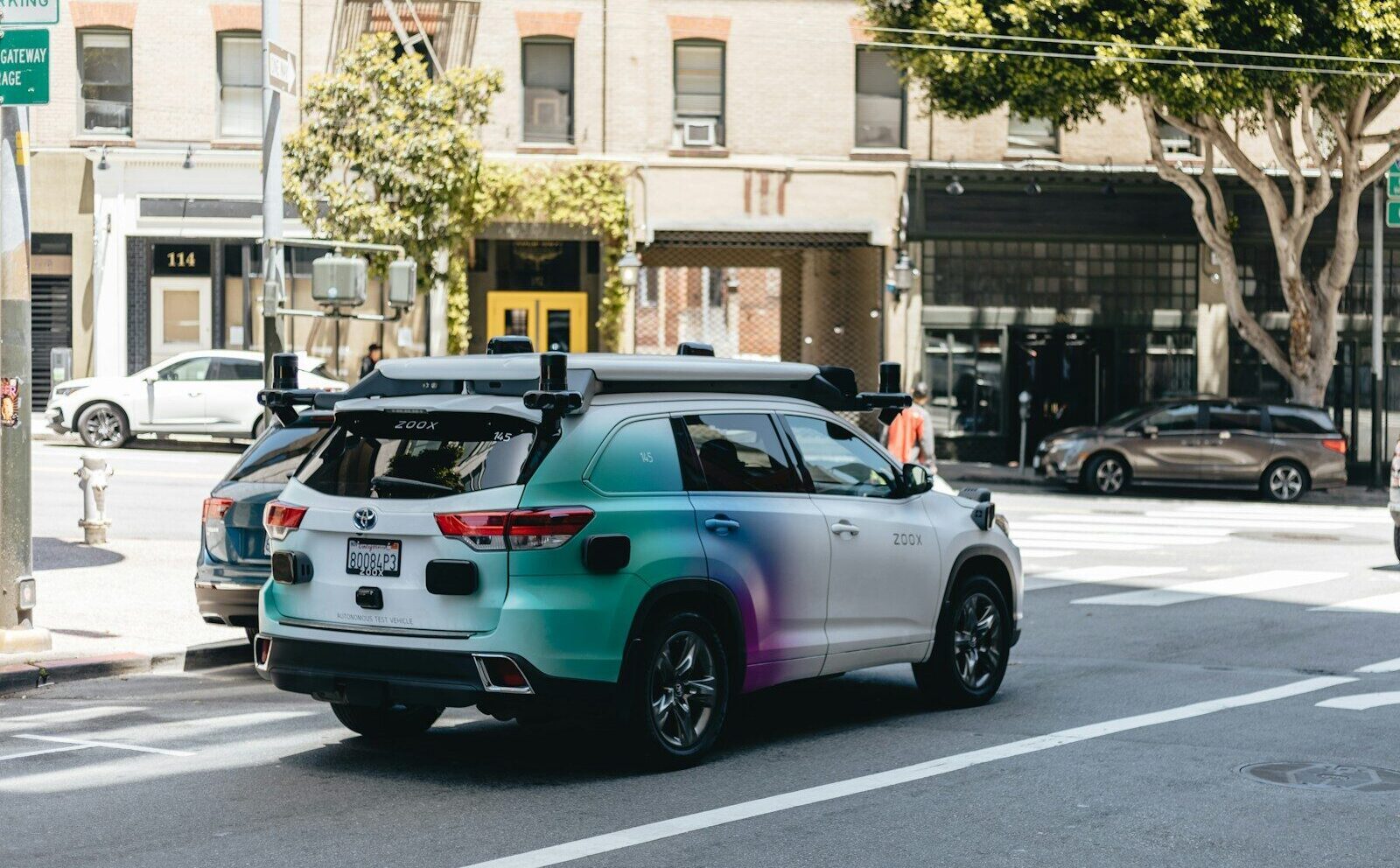 a car that is sitting in the street