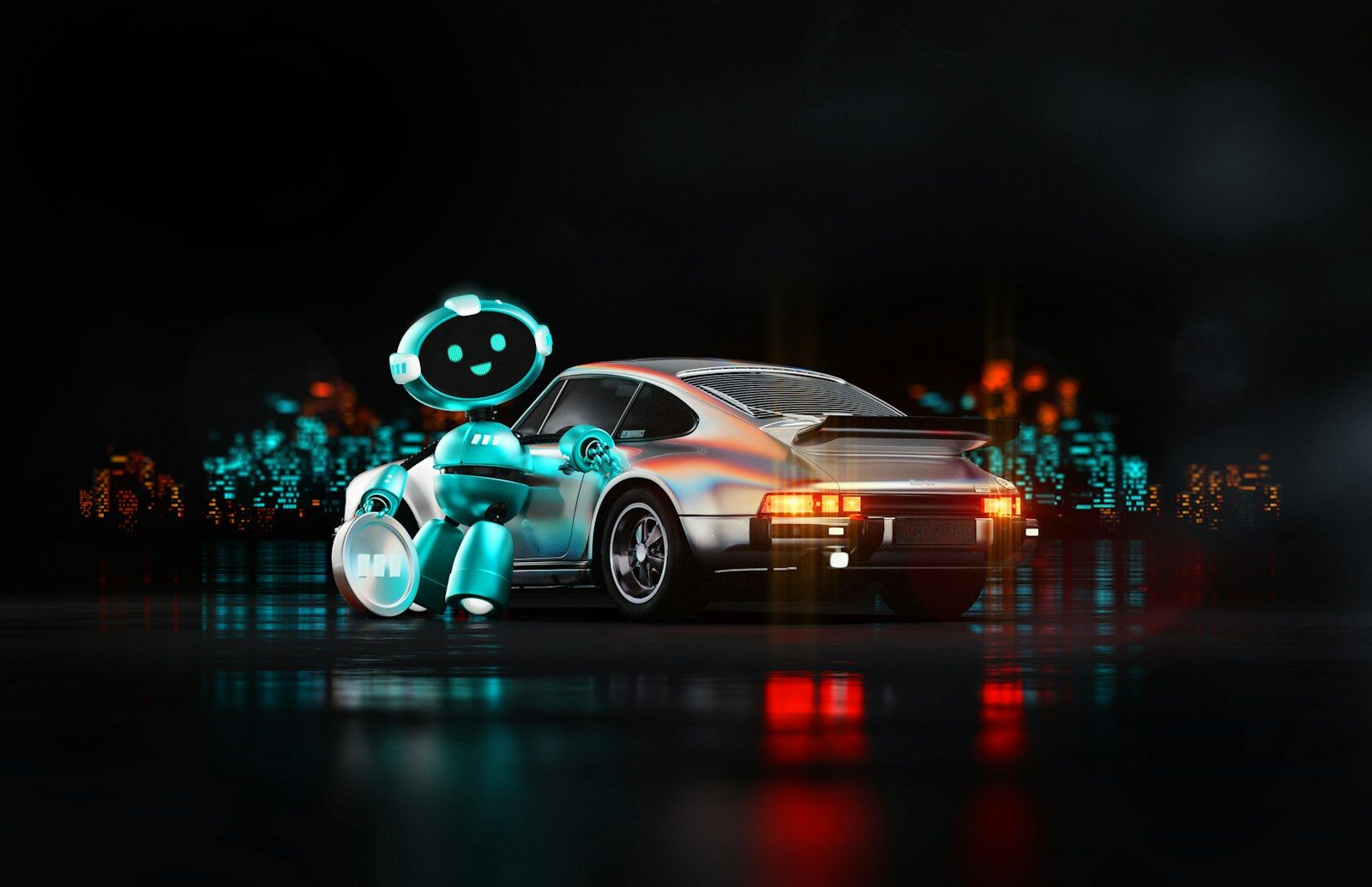 a car with lights on it